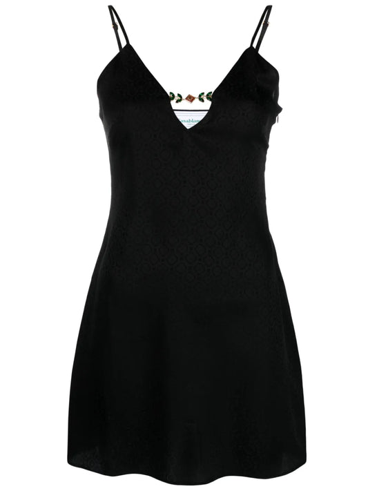 Monogram-Jacquard Silk Minidress