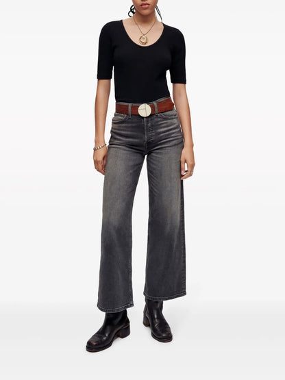 Wide-Leg Cropped Jeans
