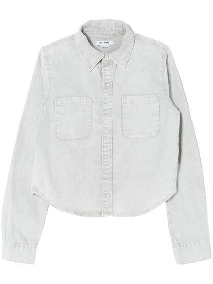 Press-Fastening Denim Shirt