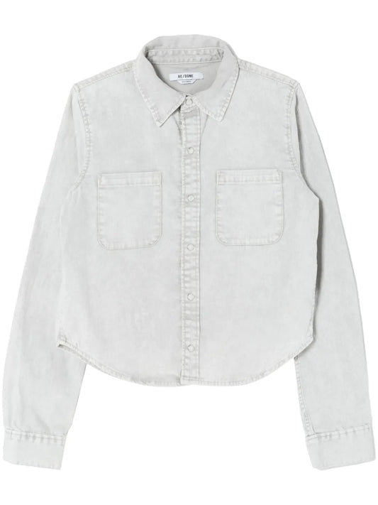Press-Fastening Denim Shirt