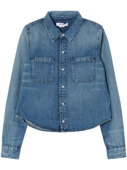 Chest-Pockets Denim Shirt