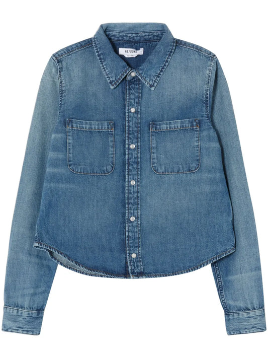 Chest-Pockets Denim Shirt