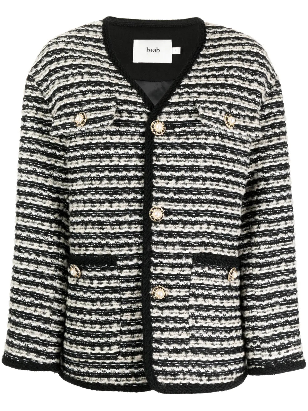 V-Neck Striped Jacket