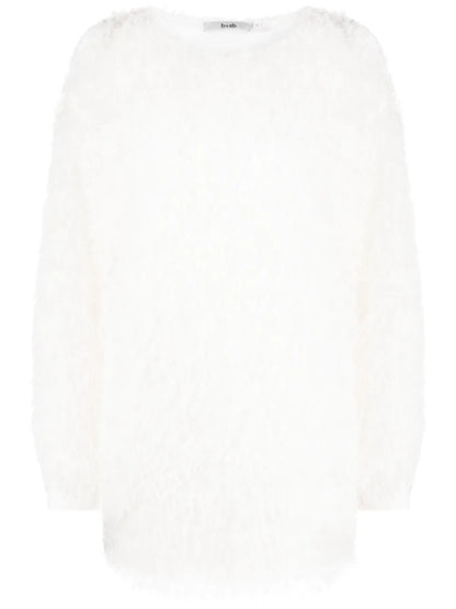Textured-Finish Long-Sleeves Dress
