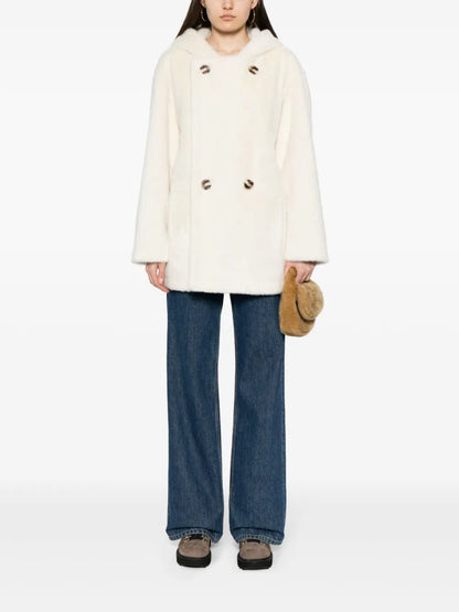 Faux-Fur Double-Breasted Jacket