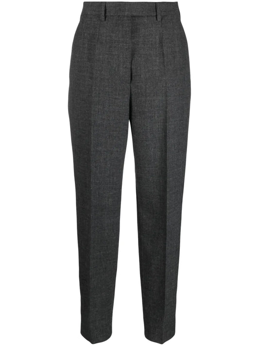 Virgin Wool Pressed-Crease Tailored Trousers