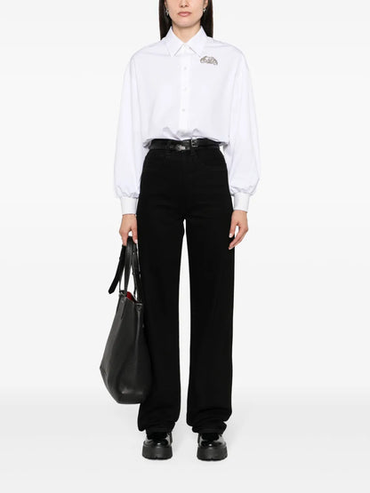 Crystal-Embellished Cotton Shirt