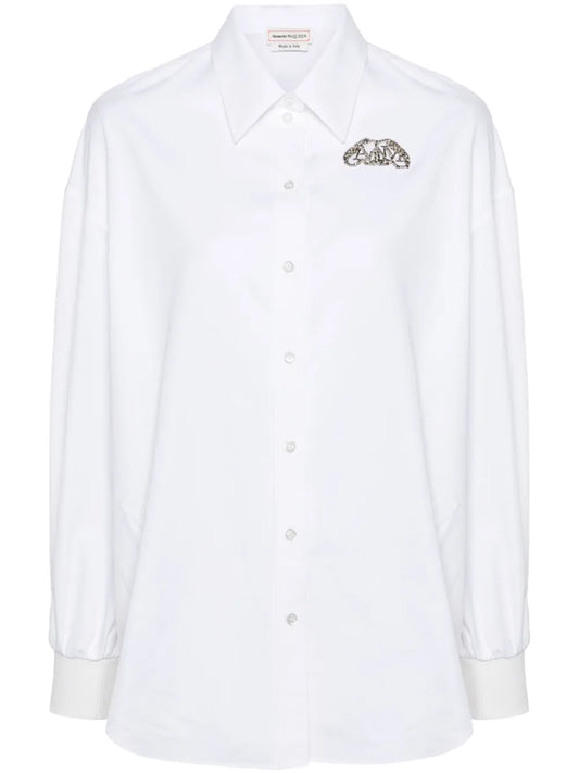 Crystal-Embellished Cotton Shirt
