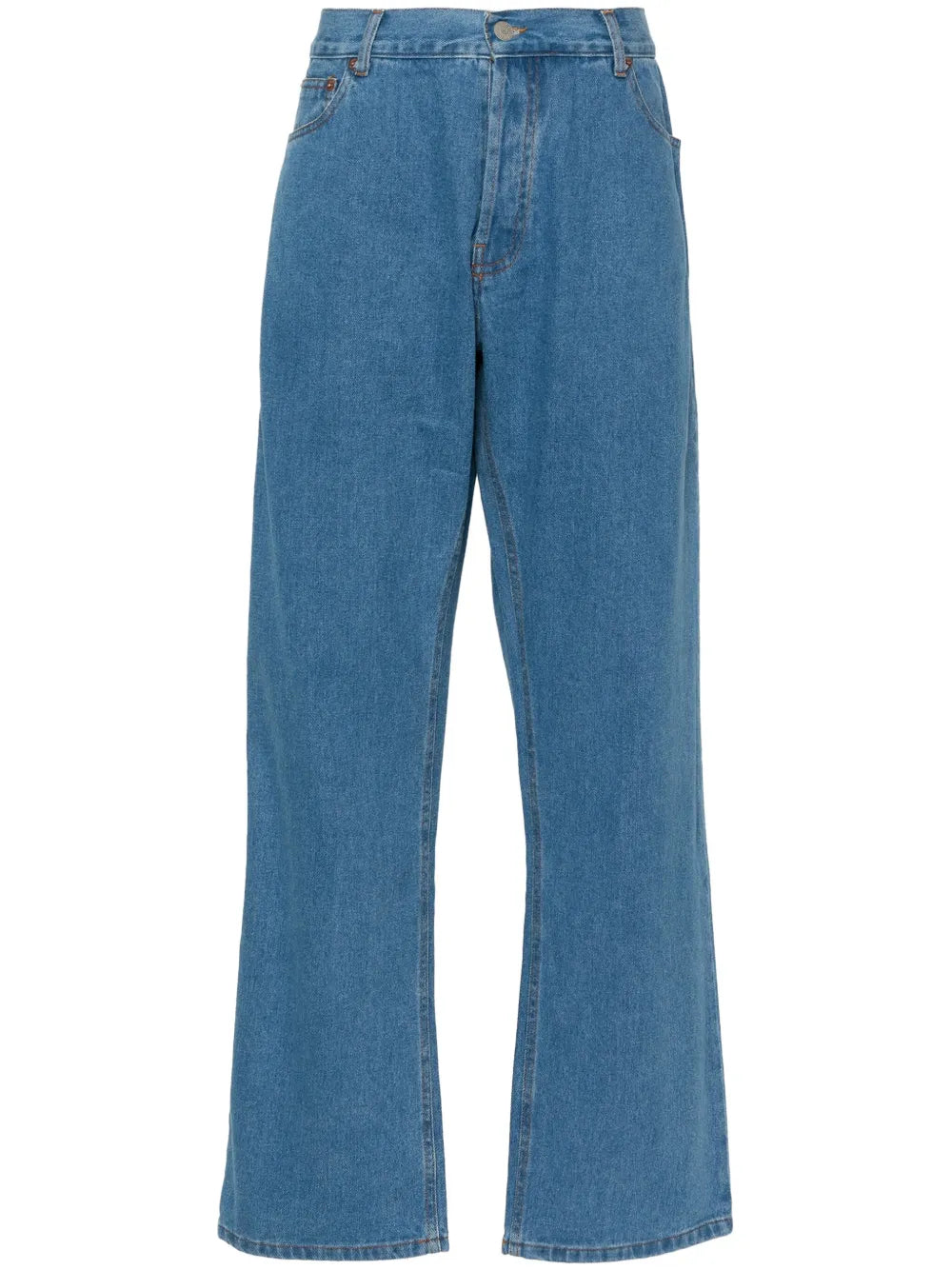 High-Waist Straight-Leg Jeans