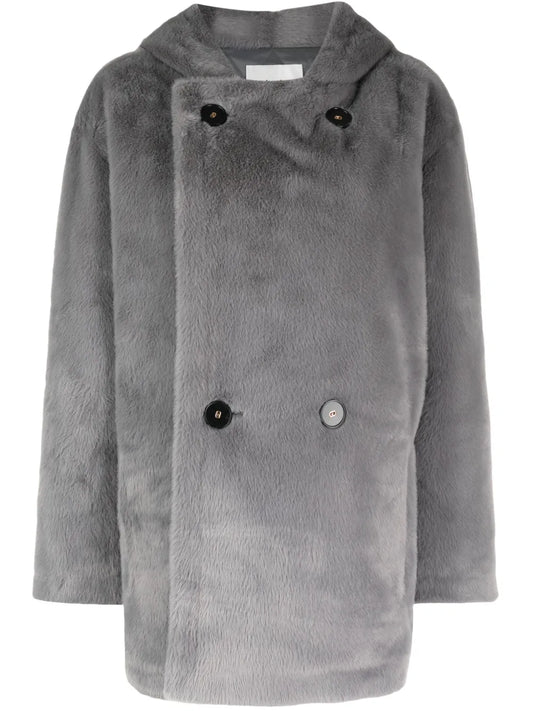 Faux-Fur Double-Breasted Jacket