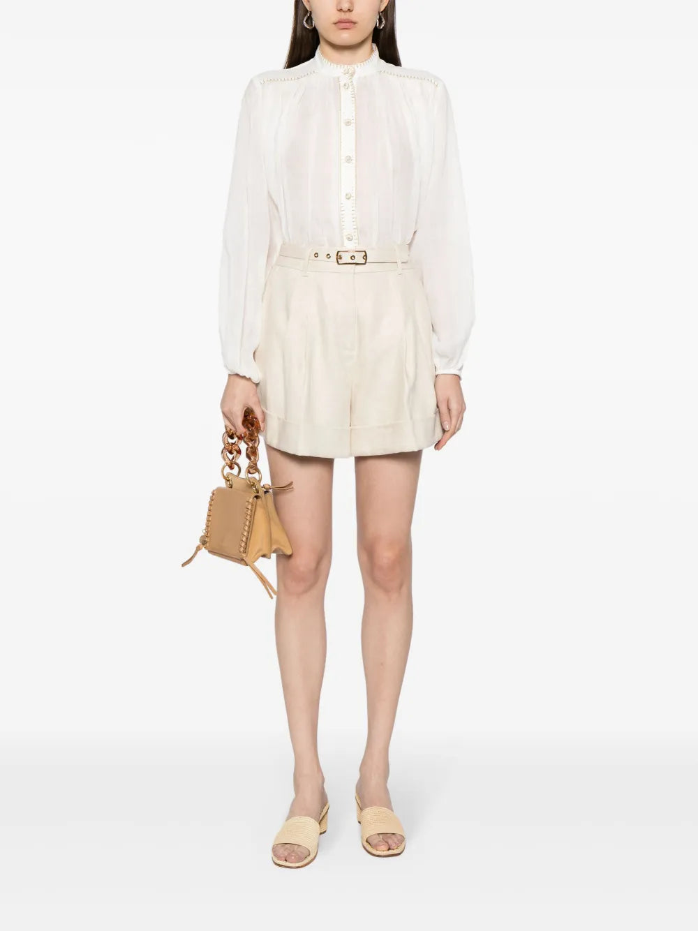 Junie Stitch-Detail Ramie Blouse