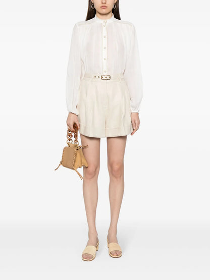 Junie Stitch-Detail Ramie Blouse