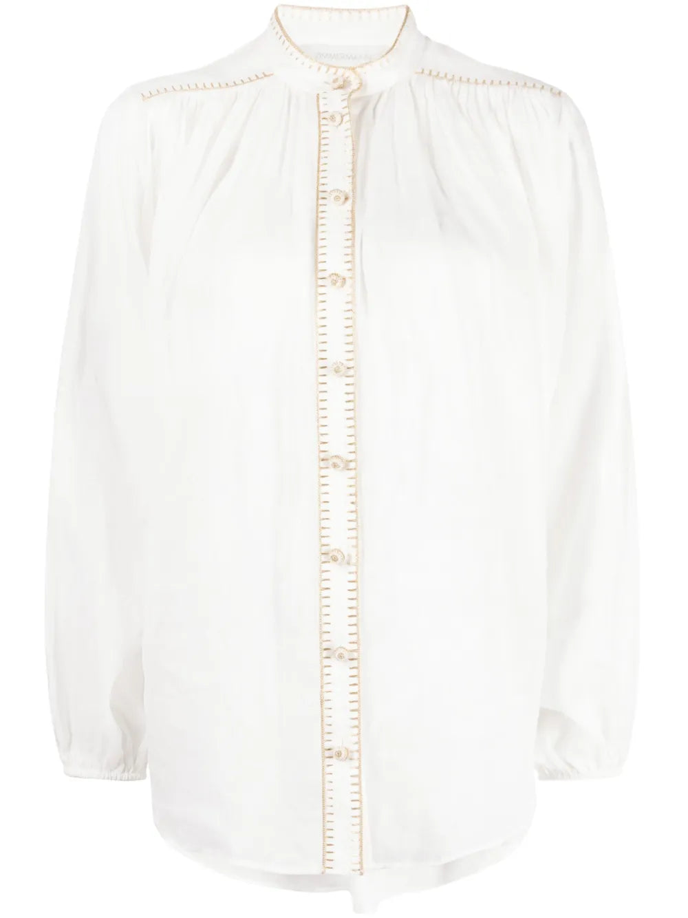 Junie Stitch-Detail Ramie Blouse