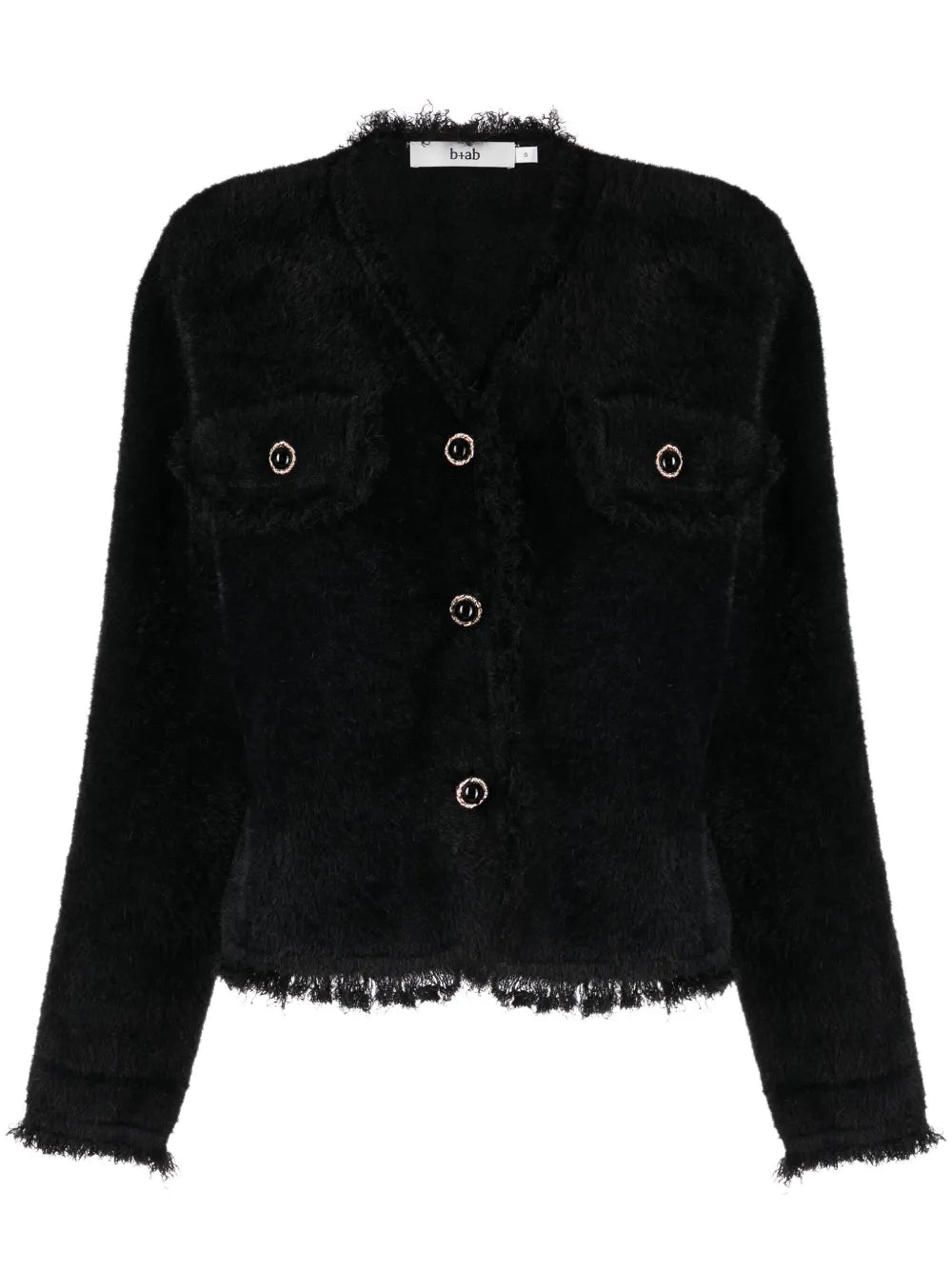 V-Neck Brushed-Finish Cardigan