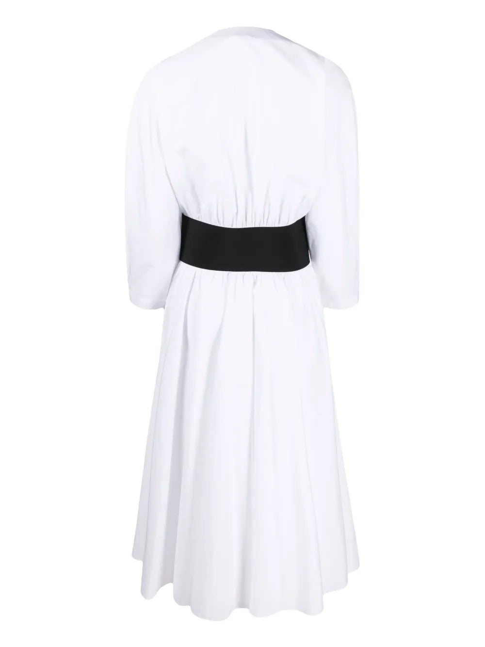 Belted Poplin Midi Dress