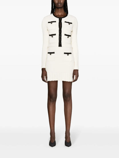 Waffle-Knit Cropped Jacket