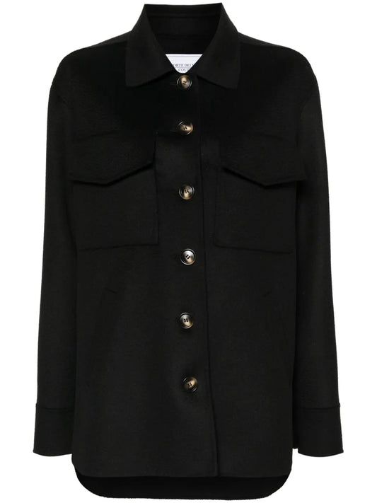 Slogan-Embroidered Wool Jacket