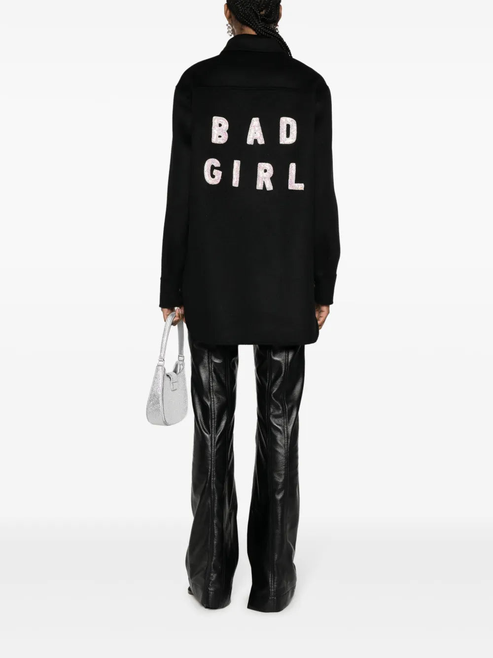 Slogan-Embroidered Wool Jacket