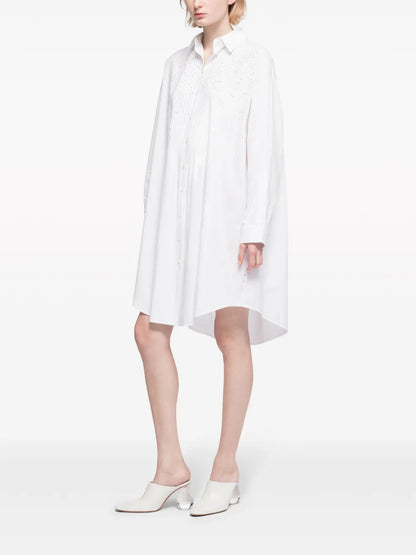 Greta Rhinestoned Cotton Shirtdress