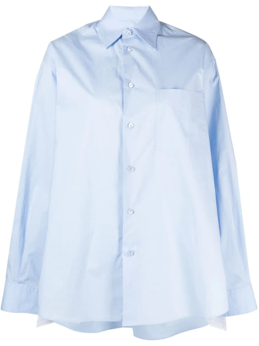 Pinstripe-Panel Cotton Shirt