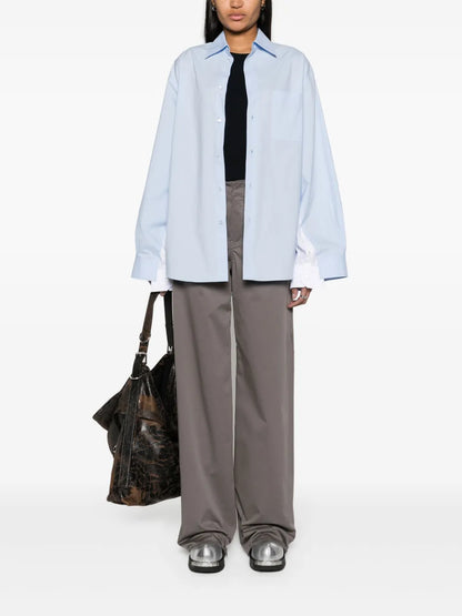 Pinstripe-Panel Cotton Shirt