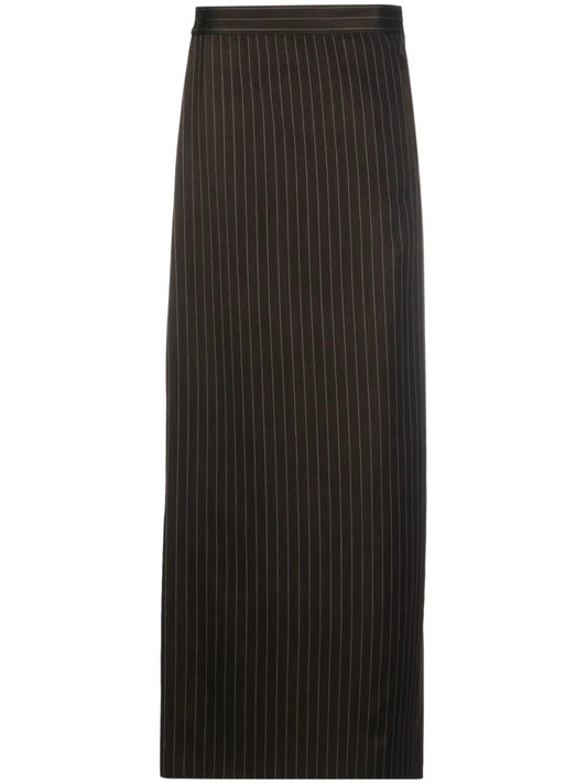 Pinstripe Layered Wool-Blend Trousers