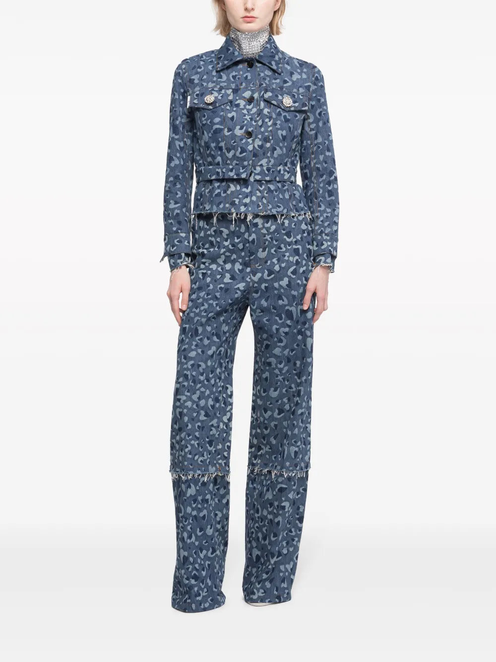 Lulu Heart-Print Denim Jacket