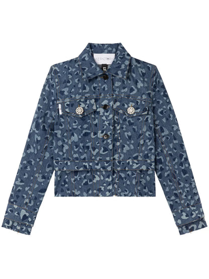 Lulu Heart-Print Denim Jacket