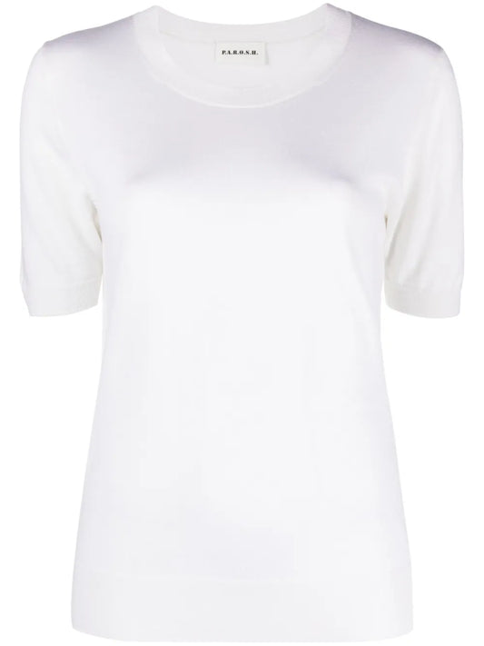 Linfa Short-Sleeve Fine-Knit Top
