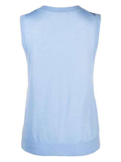 Crew-Neck Fine-Knit Tank Top