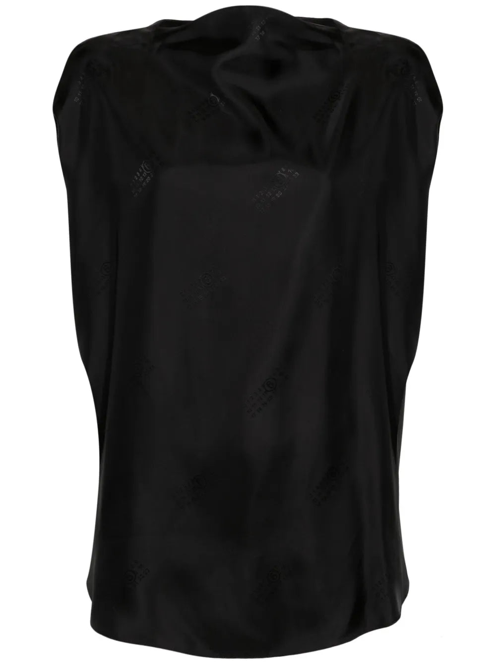 Numbers-Motif Sleeveless Blouse