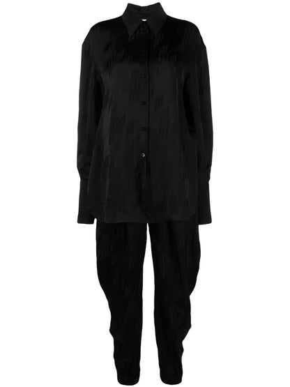 Logo-Jacquard Satin Jumpsuit