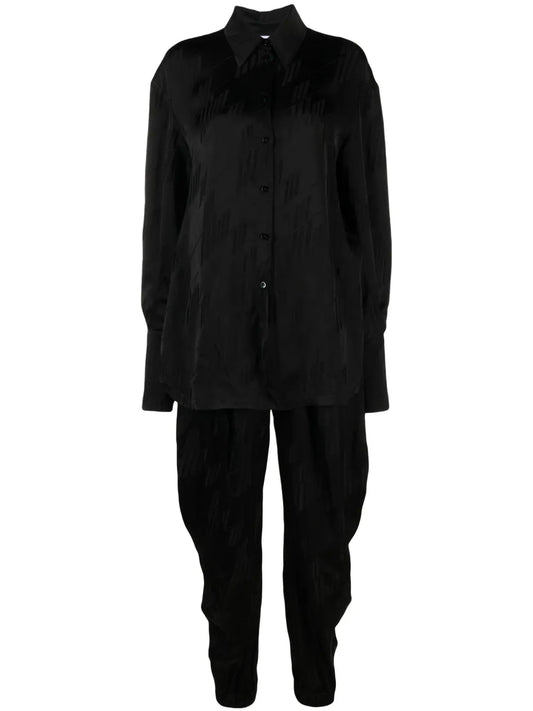 Logo-Jacquard Satin Jumpsuit