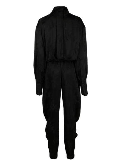 Logo-Jacquard Satin Jumpsuit