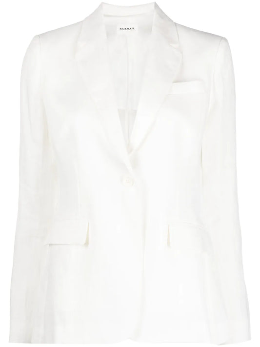 Linen Single-Breasted Blazer