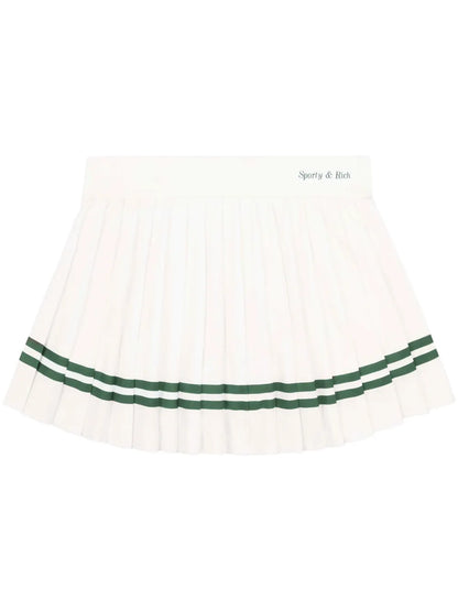 Logo-Print Pleated Miniskirt
