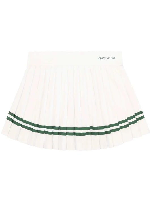 Logo-Print Pleated Miniskirt