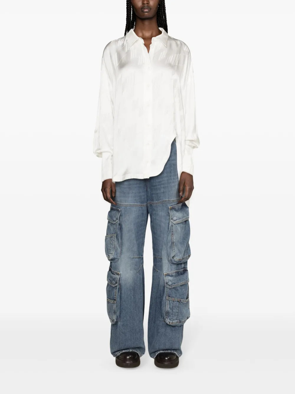 Diana Asymmetric Jacquard Shirt