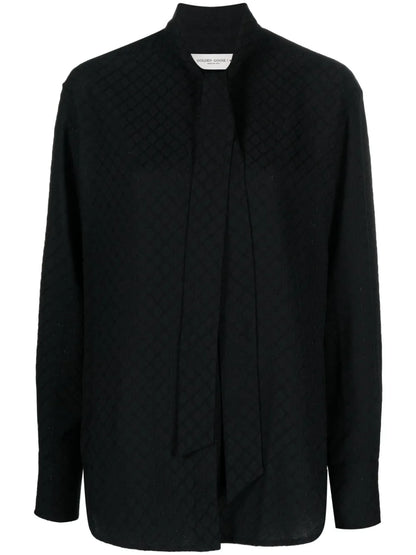 Diamond-Jacquard Blouse