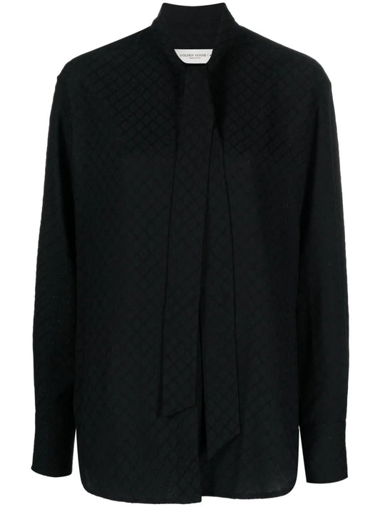 Diamond-Jacquard Blouse