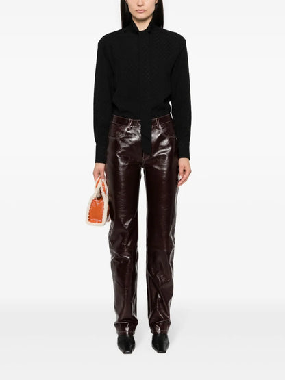 Diamond-Jacquard Blouse