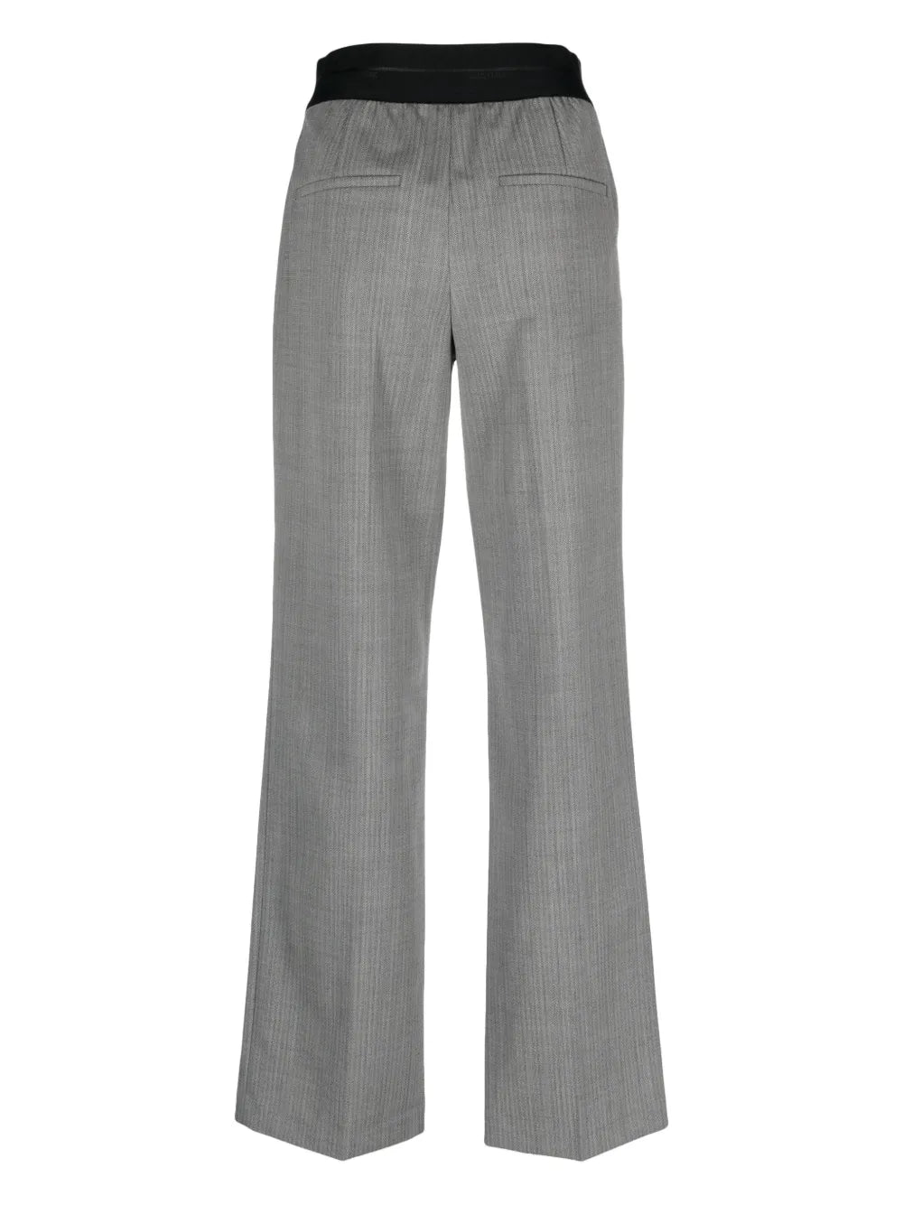 Herringbone Elasticated-Waistband Trousers