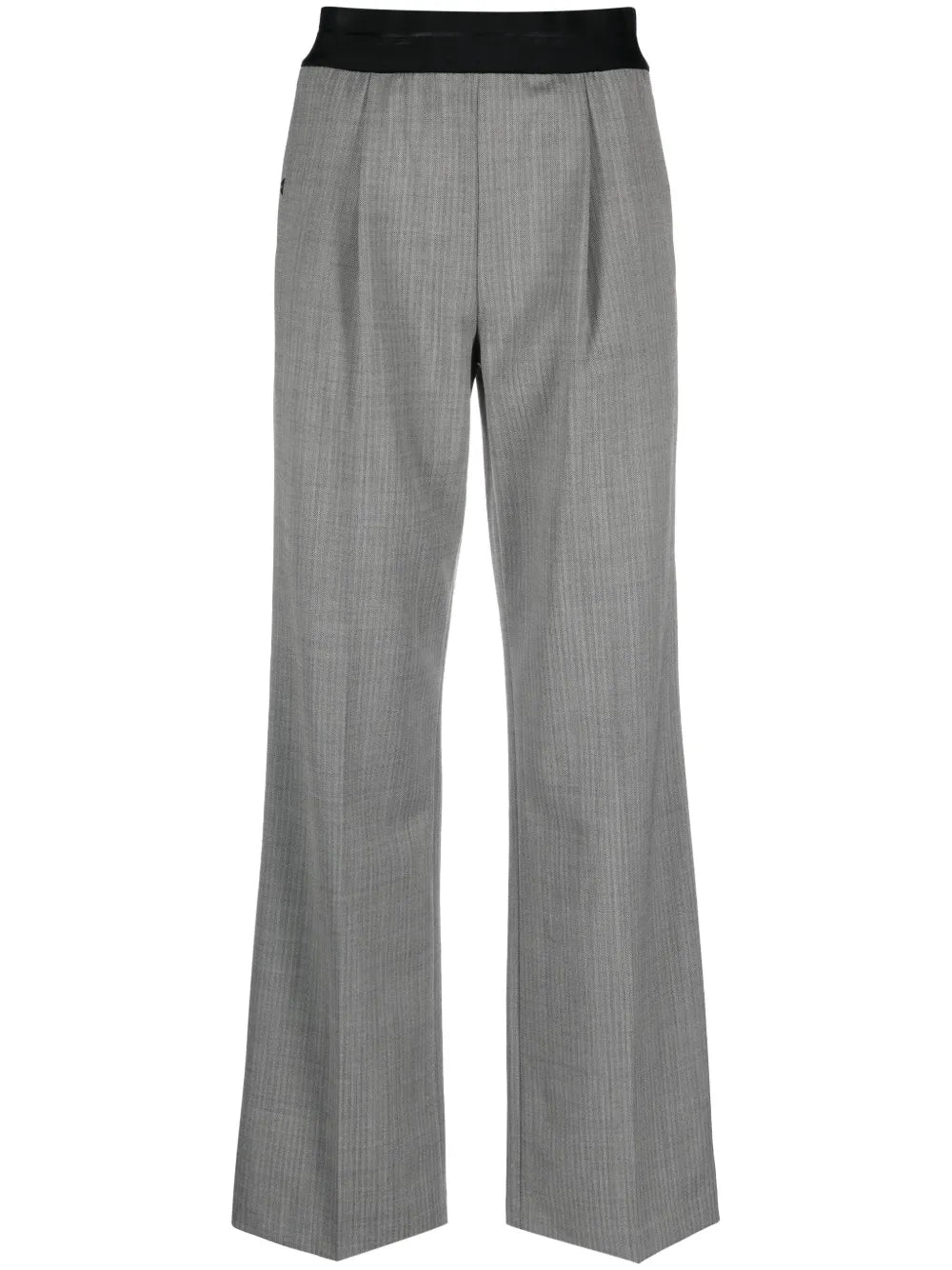 Herringbone Elasticated-Waistband Trousers