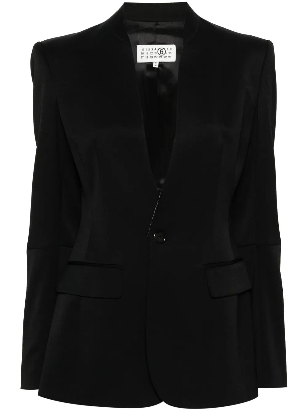 Contrast-Stitching Single-Breasted Blazer