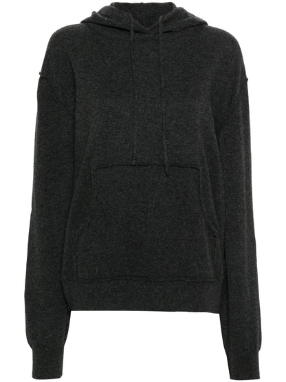 Four-Stitch Logo Wool Blend Hoodie