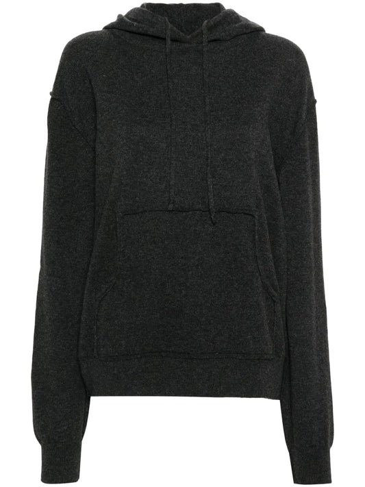 Four-Stitch Logo Wool Blend Hoodie
