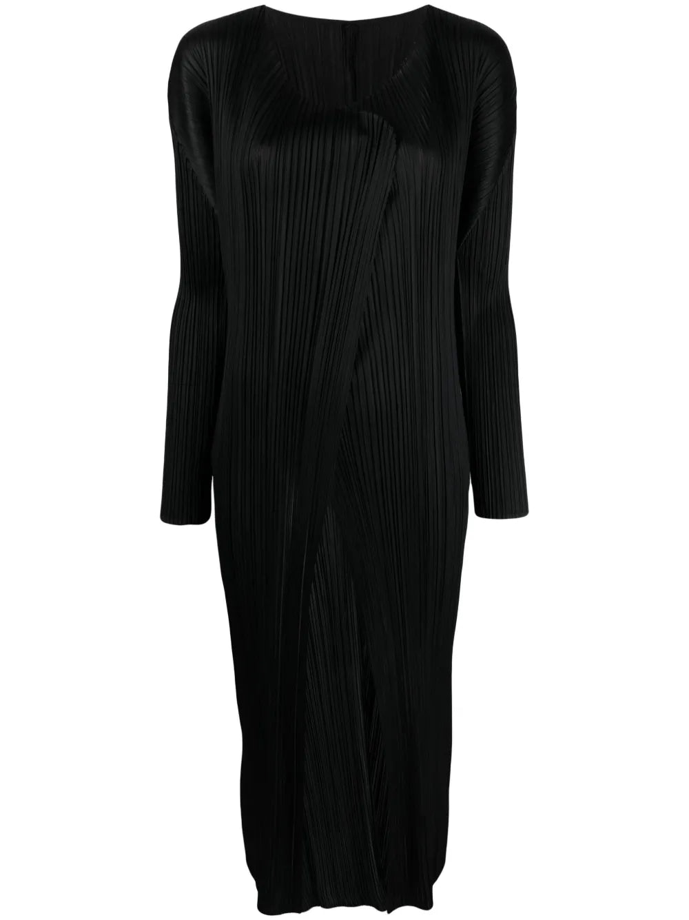 Pleated Open-Front Coat