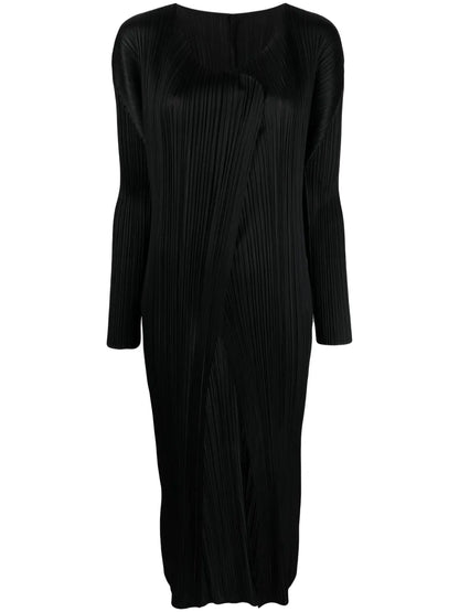 Pleated Open-Front Coat