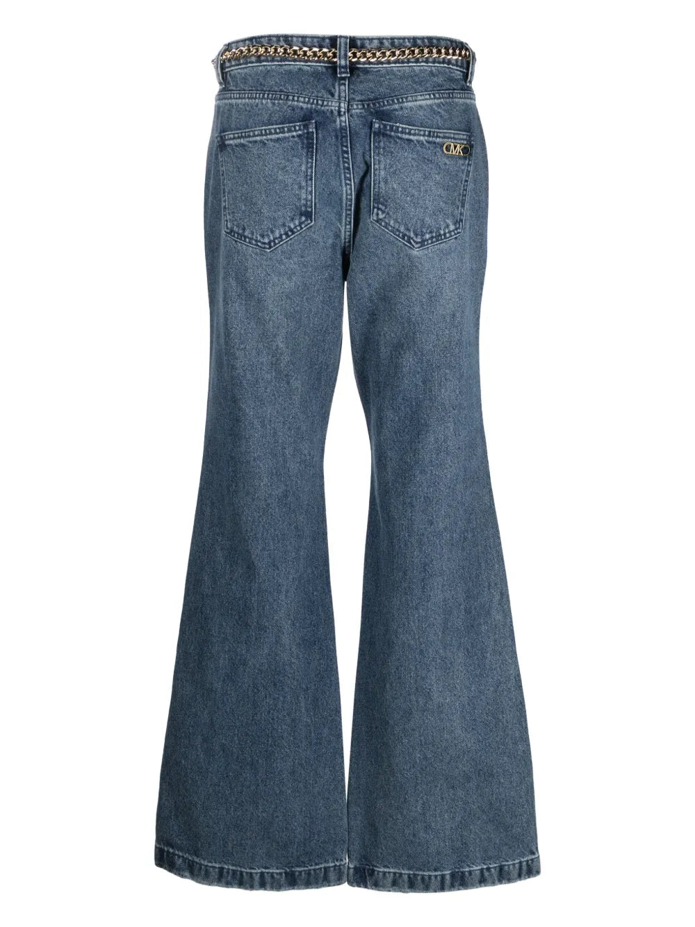 Belted High-Rise Flared Jeans