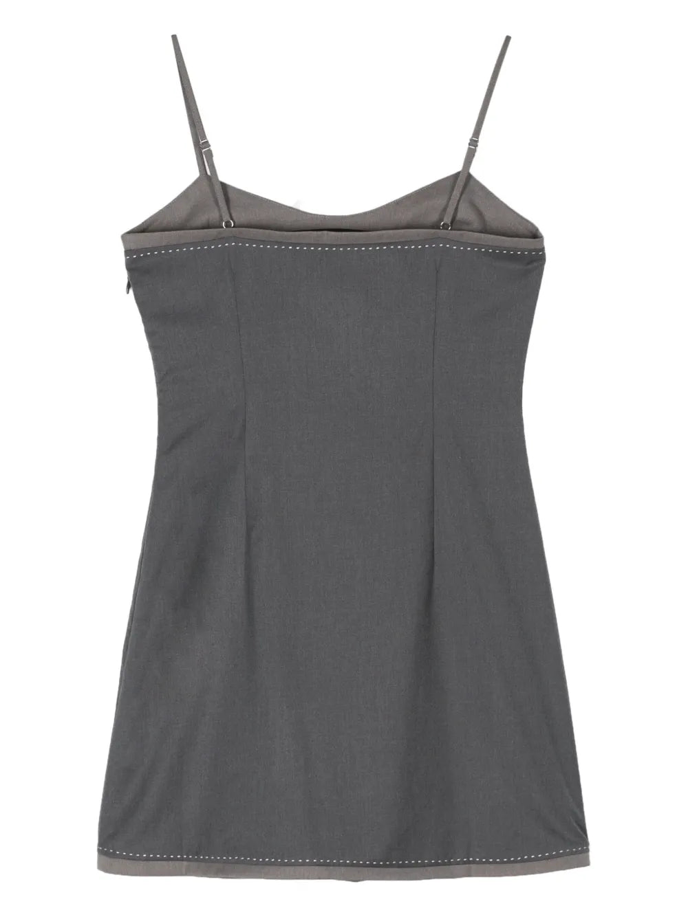 Spaghetti-Strap Contrast-Stitching Minidress